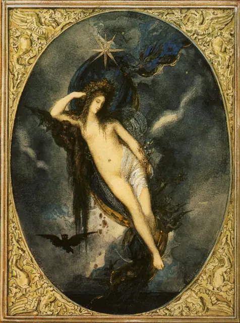 Nyx, Night Goddess, Gustave Moreau, 1880